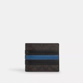 3-i-1-plånbok i Signature Canvas med Varsity Stripe