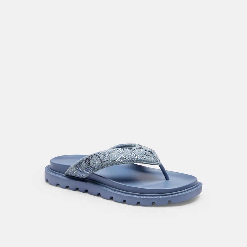 Brynn-sandaler i Crystal Signature Denim