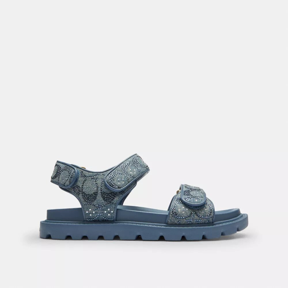 Brynn-sandaler i Crystal Signature Denim