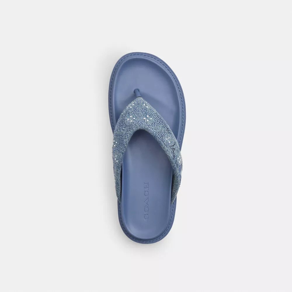 Brynn-sandaler i Crystal Signature Denim