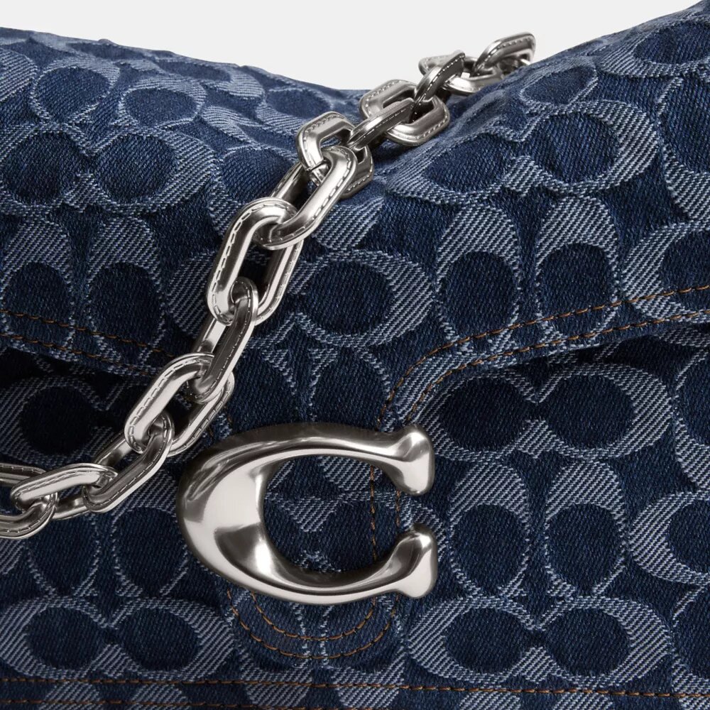 Chain Tabby-axelremsväskor i signaturdenim