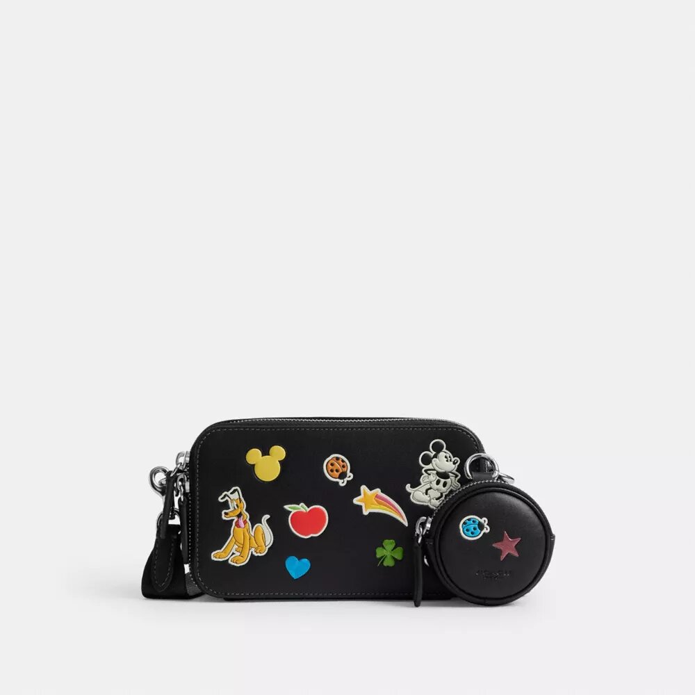 Disney X Coach Charter Slim Crossbody-väska med klistermärkesmönster