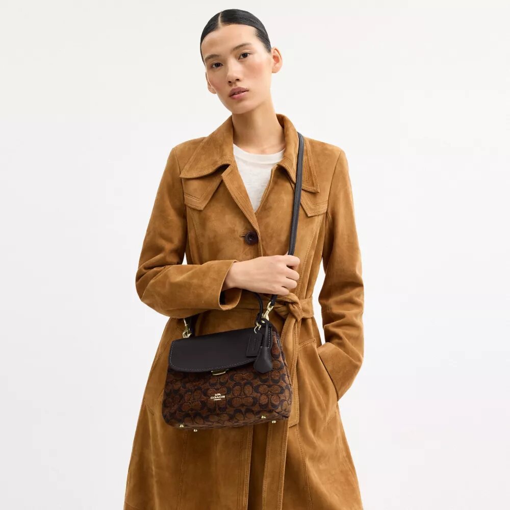 Emory-väska med handtag i signatur-chenille