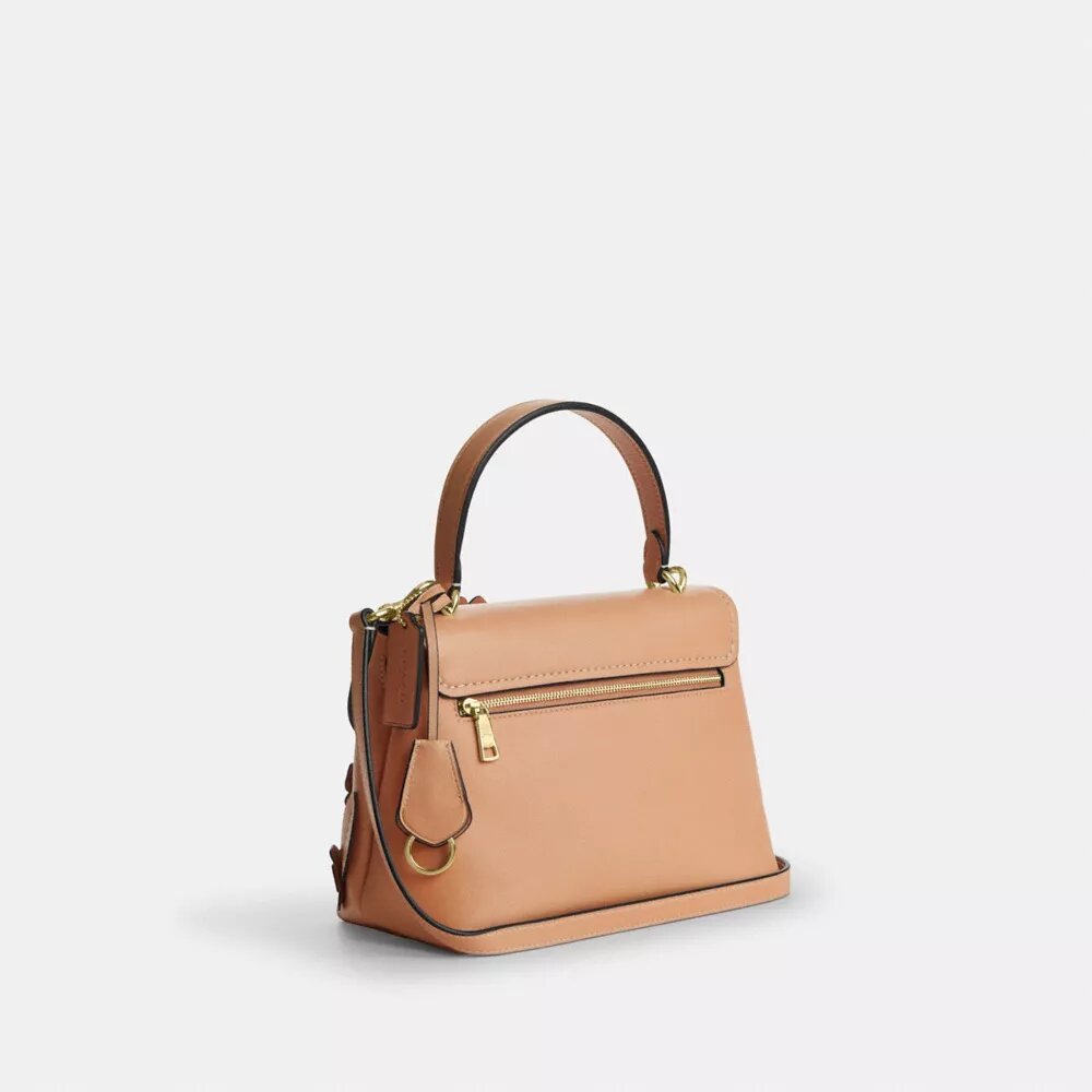 Emory-väska med handtag och blommig applikation