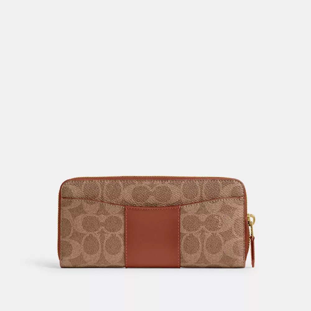 Essential Slim Accordion Zip Plånbok i Signature Canvas