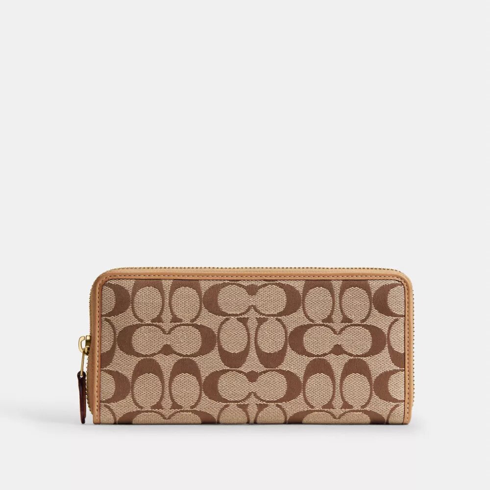 Essential Slim Accordion Zip Plånbok i vår signaturjacquard