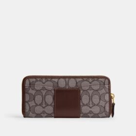 Essential Slim Accordion Zip Plånbok i vår signaturjacquard