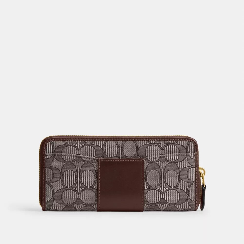 Essential Slim Accordion Zip Plånbok i vår signaturjacquard