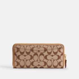 Essential Slim Accordion Zip Plånbok i vår signaturjacquard