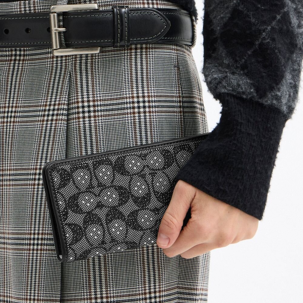 Essential Slim-plånbok i Crystal Signature-jacquard