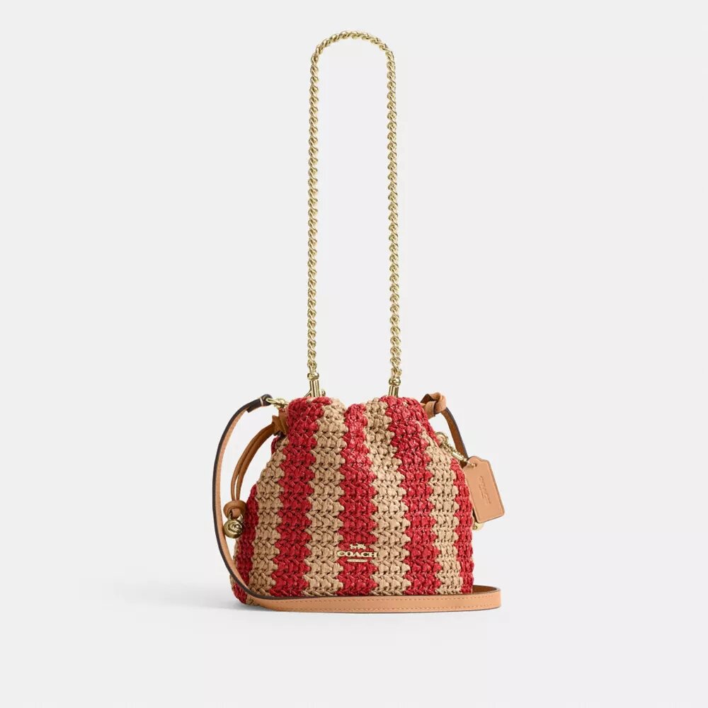 Faye Mini-dragpåse med ränder