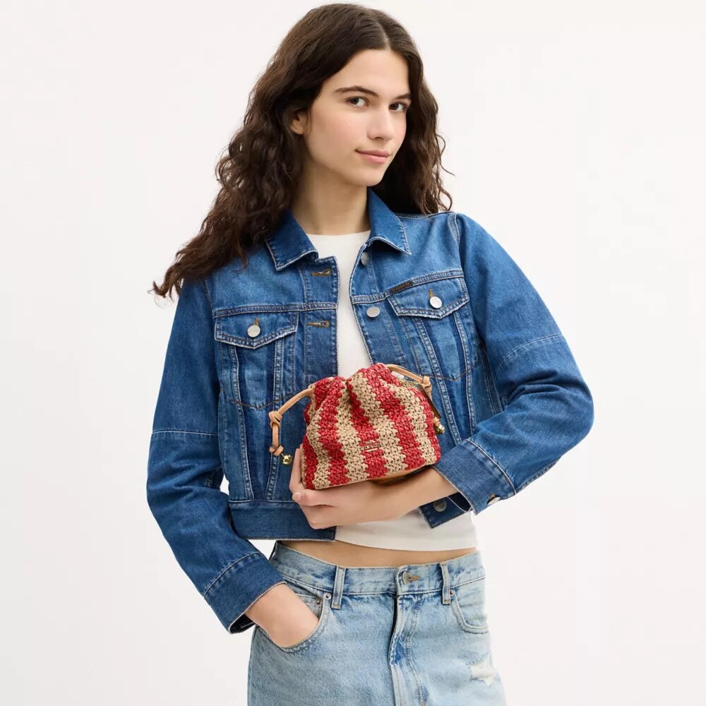 Faye Mini-dragpåse med ränder