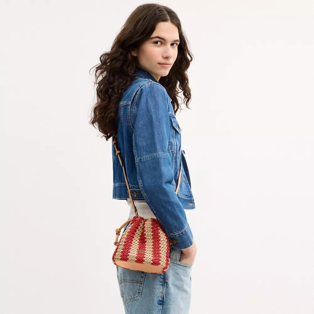 Faye Mini-dragpåse med ränder