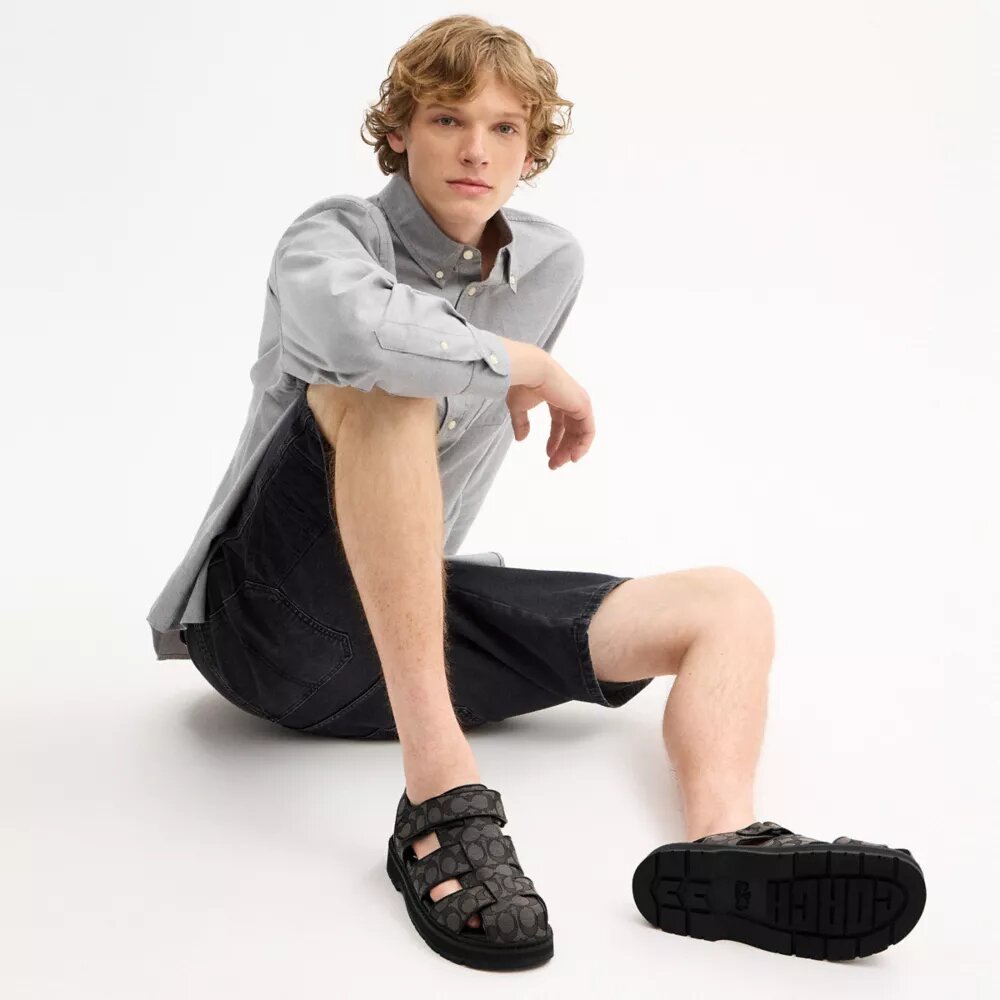 Fiskarsandal i signaturjacquard