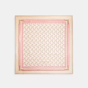 Fyrkantig silkescarf med tryck av Horse and Carriage