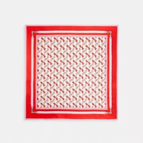 Fyrkantig silkescarf med tryck av Horse and Carriage