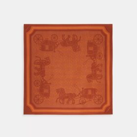 Fyrkantig silkescarf med vårt signaturmönster med Horse and Carriage