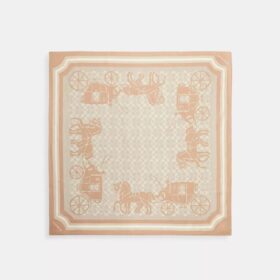Fyrkantig silkescarf med vårt signaturmönster med Horse and Carriage