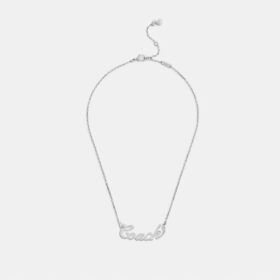 Halsband med namnskylt i Coach Script