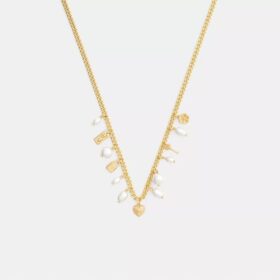 Halsband med pärl- och hjärt-smycken