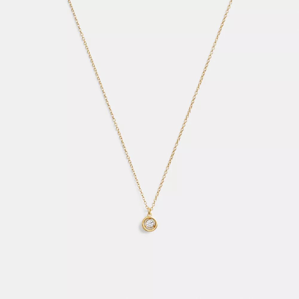 Halsband med runt hänge i halo-stil