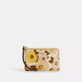 Handlovsväskor med dragkedja i hörnet och blommönster