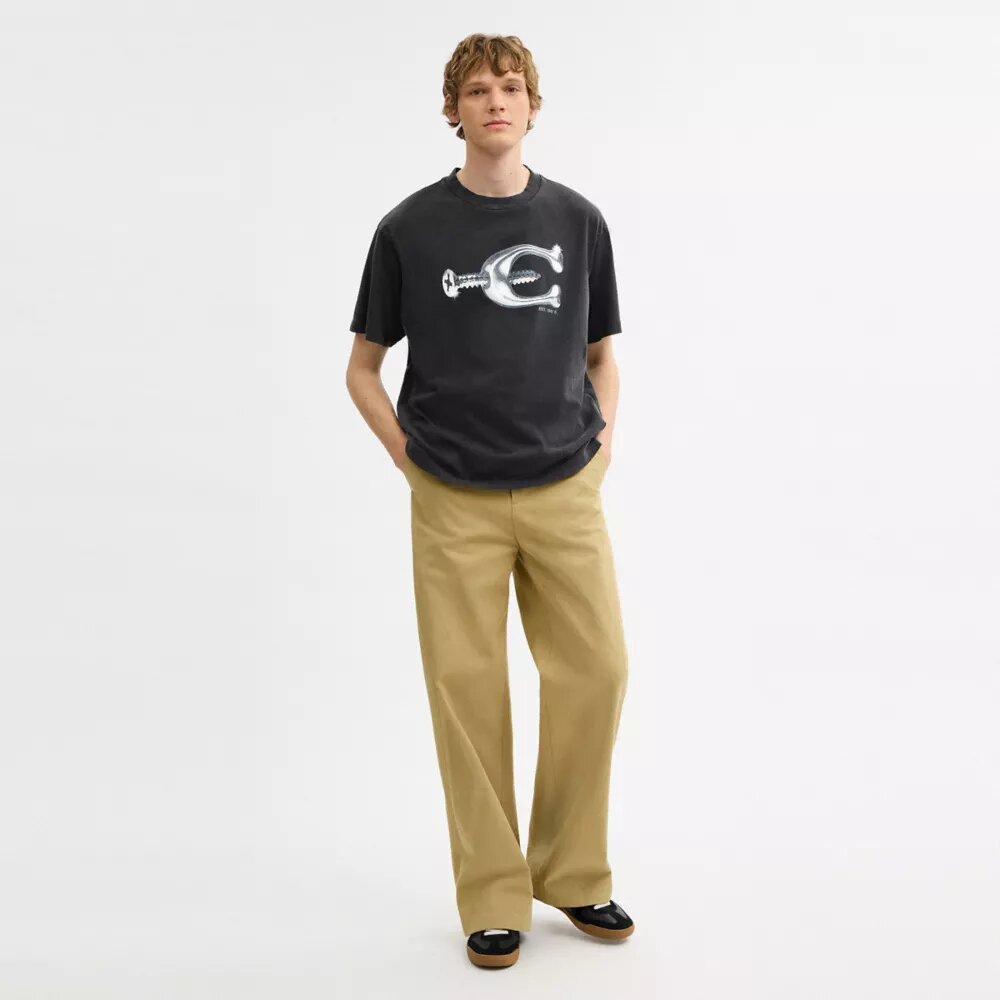 Hardware T-shirt i avslappnad passform av ekologisk bomull