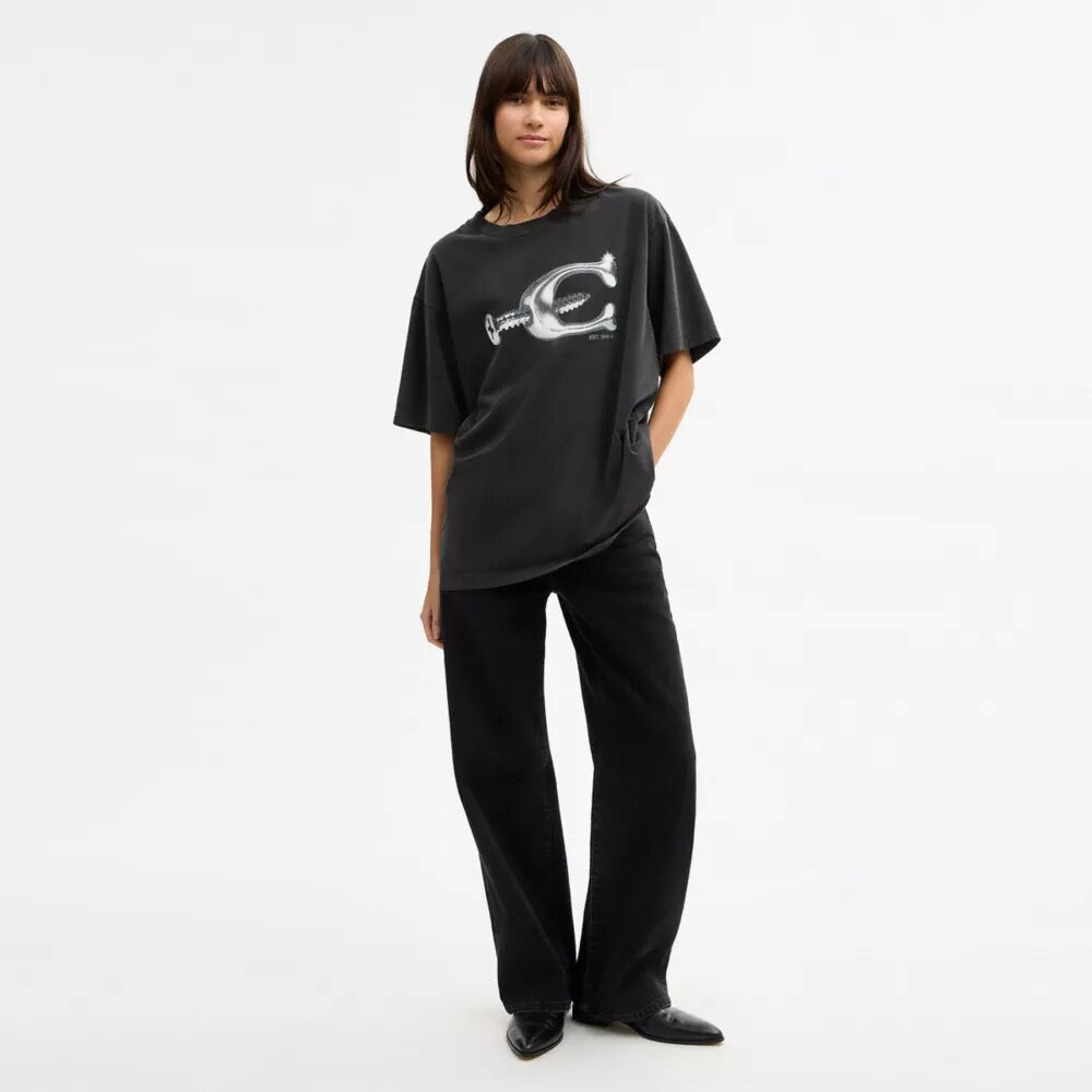 Hardware T-shirt i avslappnad passform av ekologisk bomull