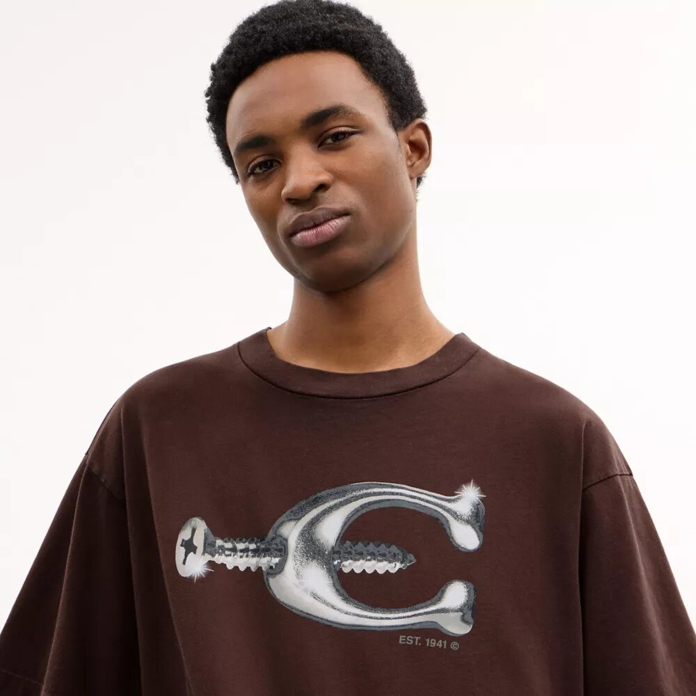 Hardware T-shirt i avslappnad passform av ekologisk bomull