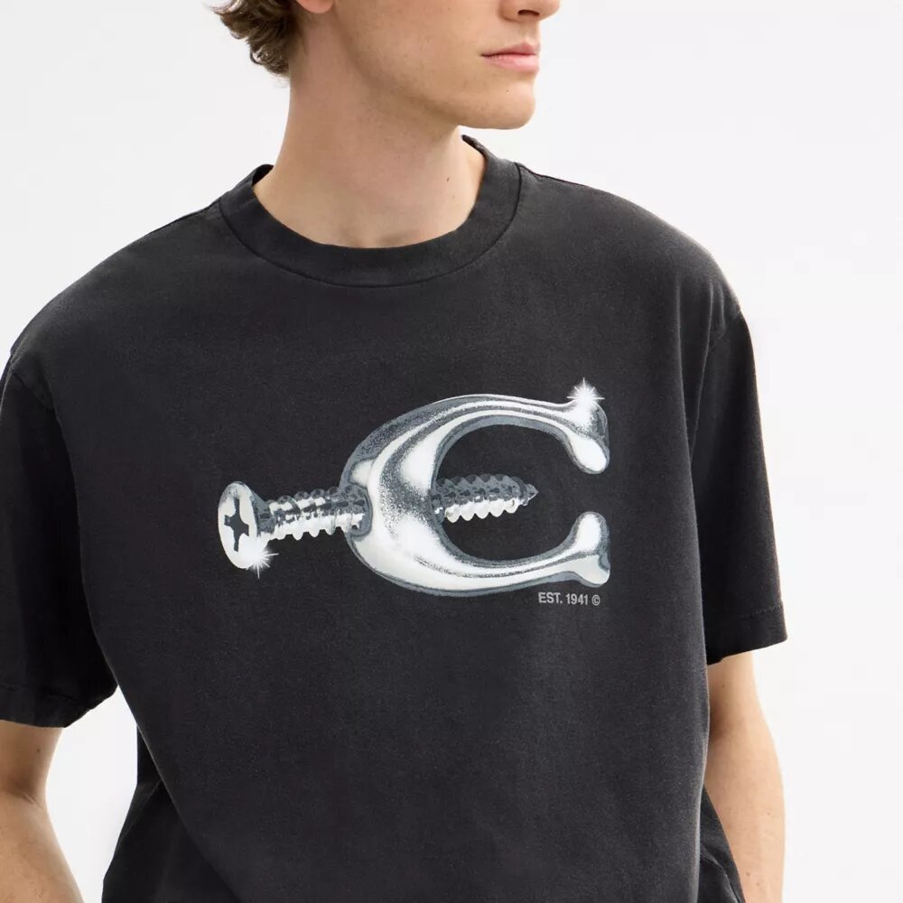 Hardware T-shirt i avslappnad passform av ekologisk bomull