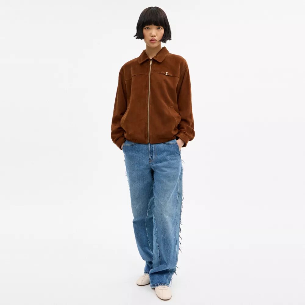 Heritage C Oversized Suede Bomber