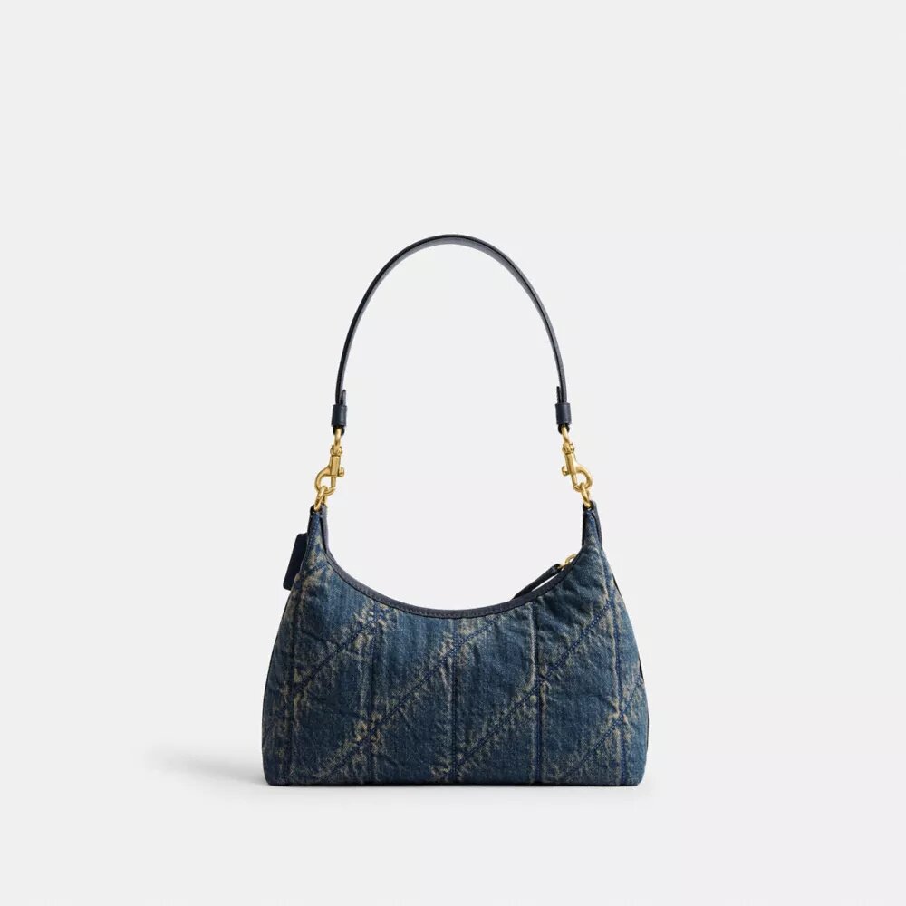 Juliet-axelremsväskor 25 i regenererad bomullsdenim med quiltning
