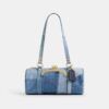 Kisslock Barrel Bag 28 i återanvänt denim