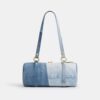 Kisslock Barrel Bag 28 i återanvänt denim