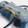 Kisslock Barrel Bag 28 i återanvänt denim