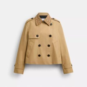 Kort trenchcoat med signaturkrage