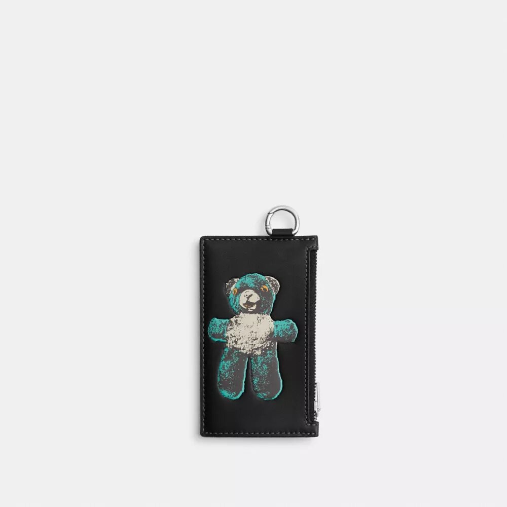 Kortfodral med dragkedja och Teddy-motiv