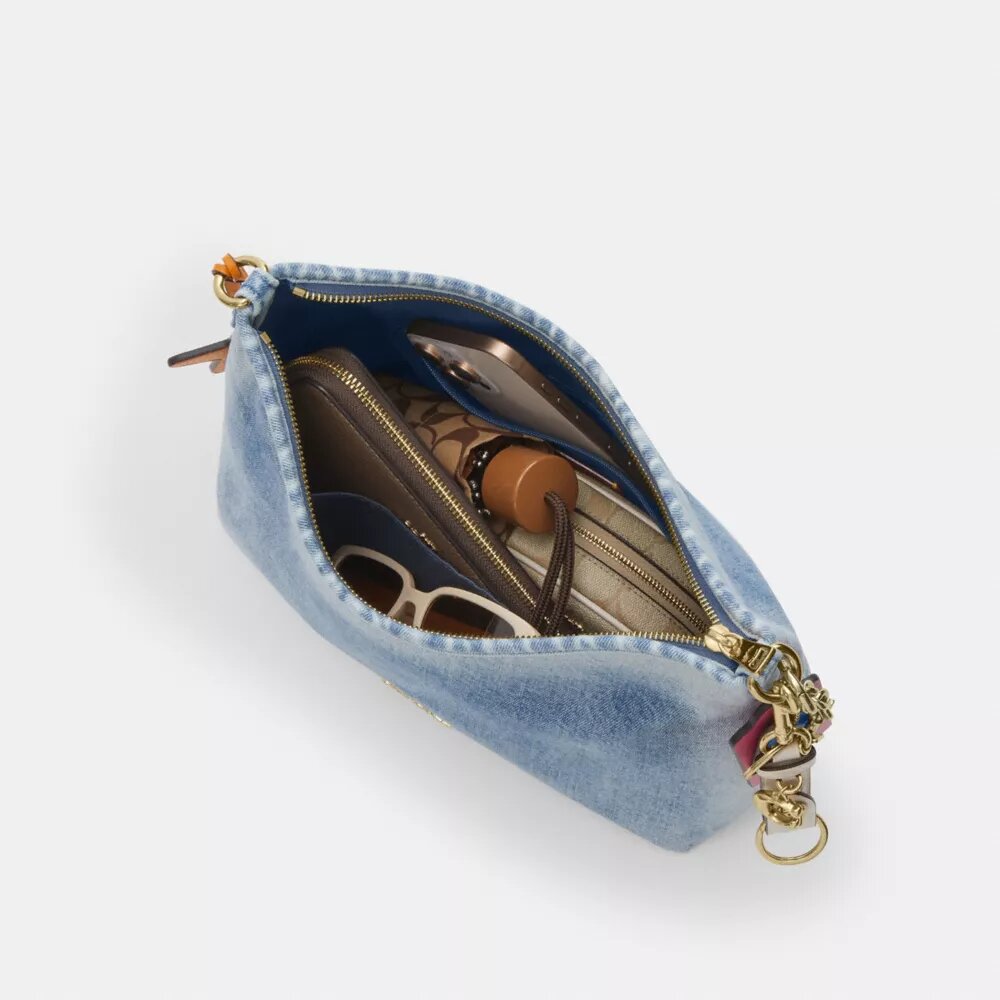 Laurel axelremsväskor i Loved Denim med smycken