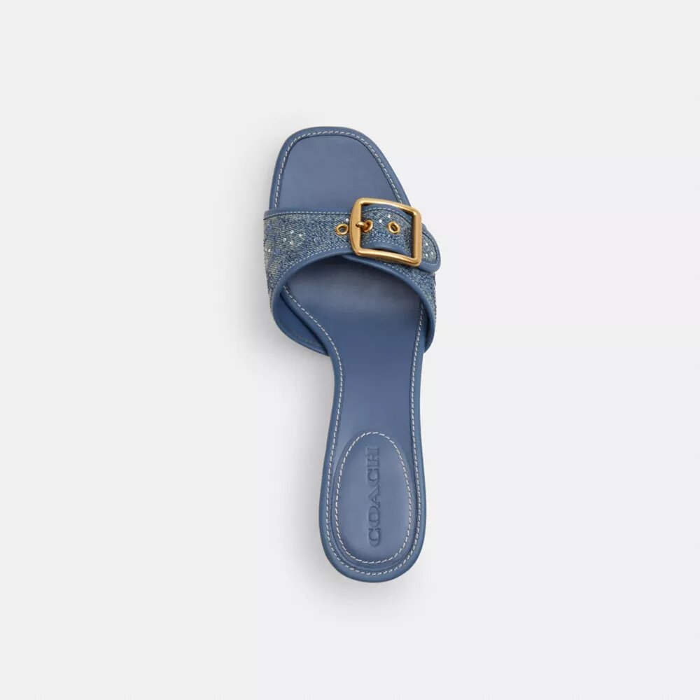 Margot-sandaler i Crystal Signature-denim