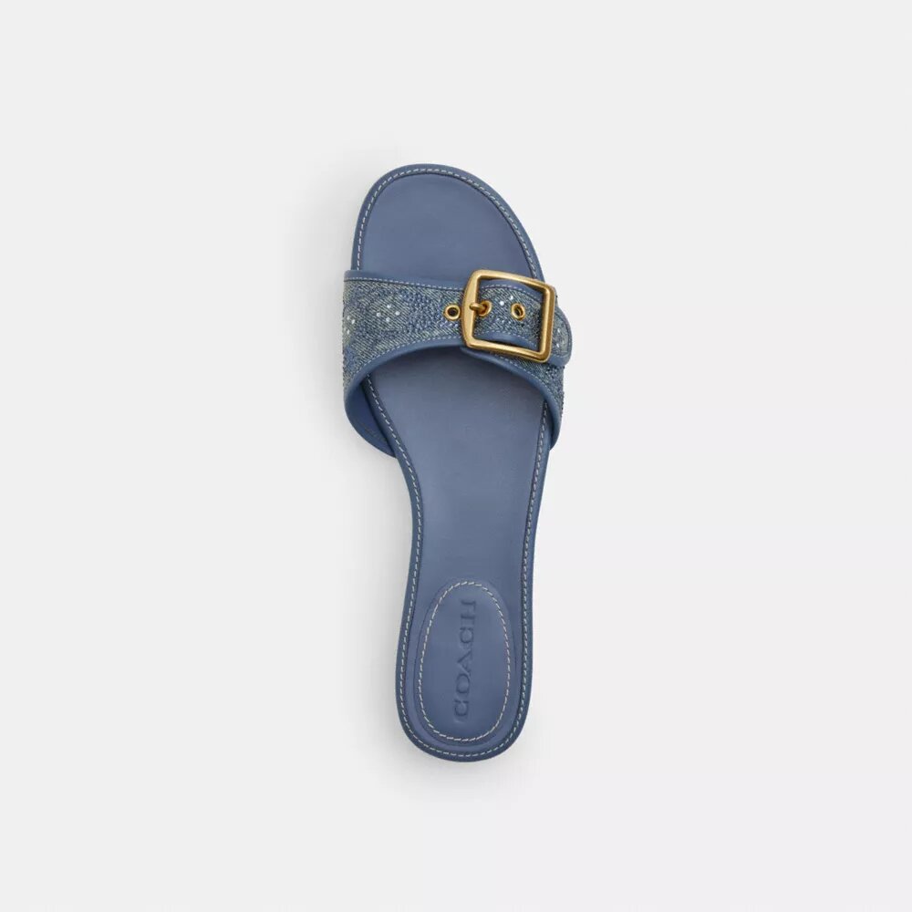 Margot-sandaler i Crystal Signature Denim
