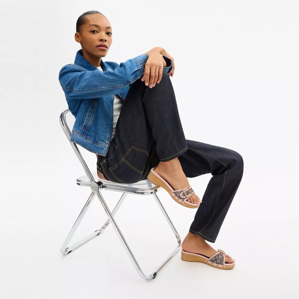Margot-sandaler i signaturjacquard