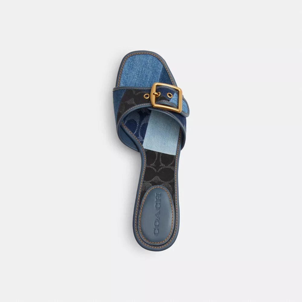 Margot-sandaler med vårt karakteristiska denim-patchwork