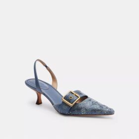 Margot-slingbacks i Crystal Signature Denim