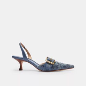 Margot-slingbacks i Crystal Signature Denim