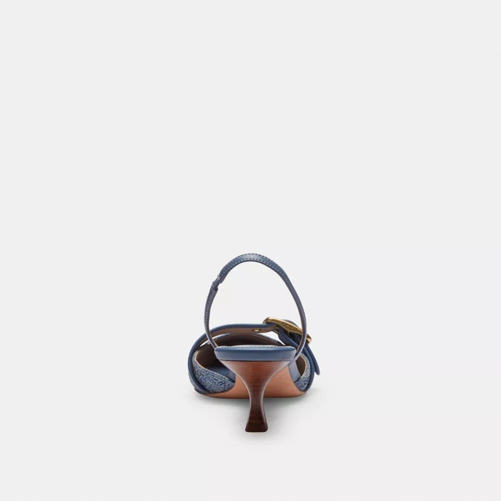 Margot-slingbacks i Crystal Signature Denim