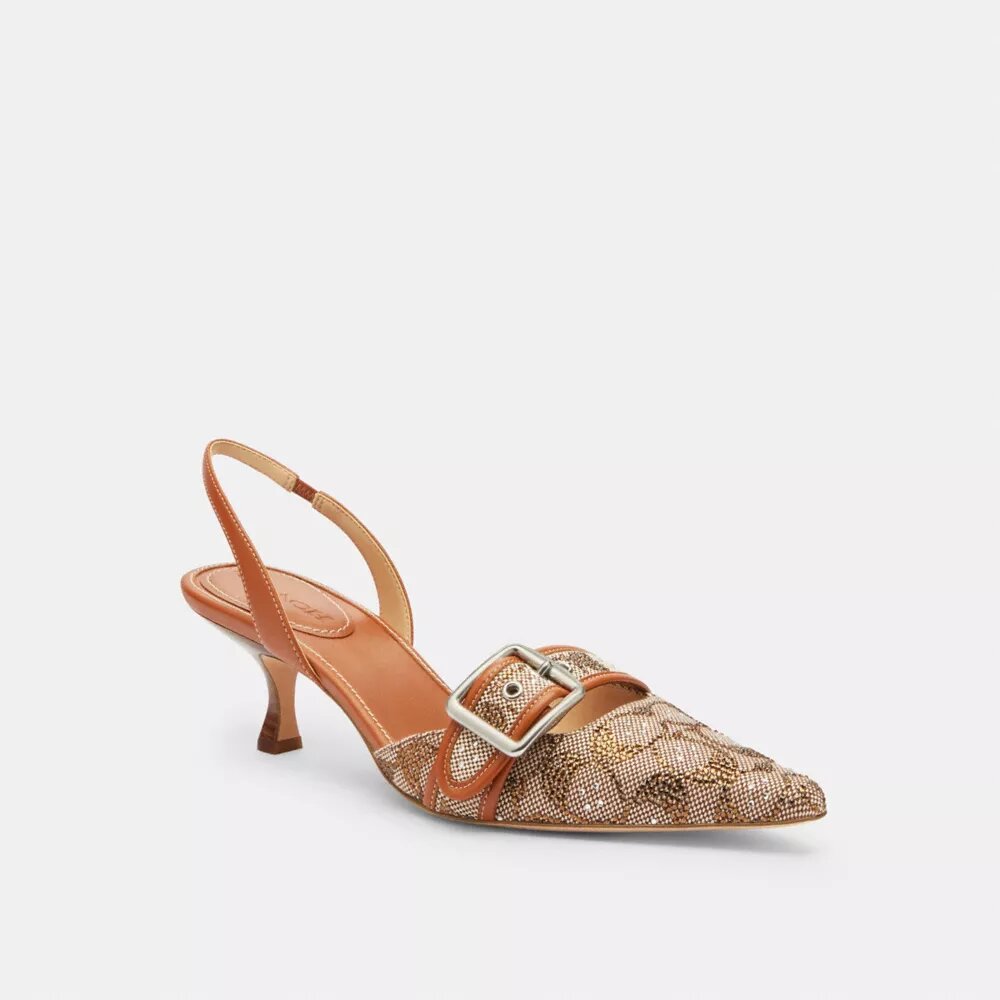 Margot-slingbacks i Crystal Signature Jacquard