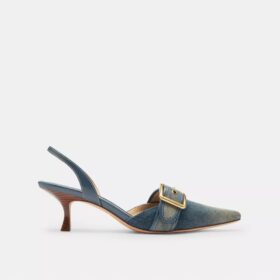 Margot-slingbacks i sliten denim