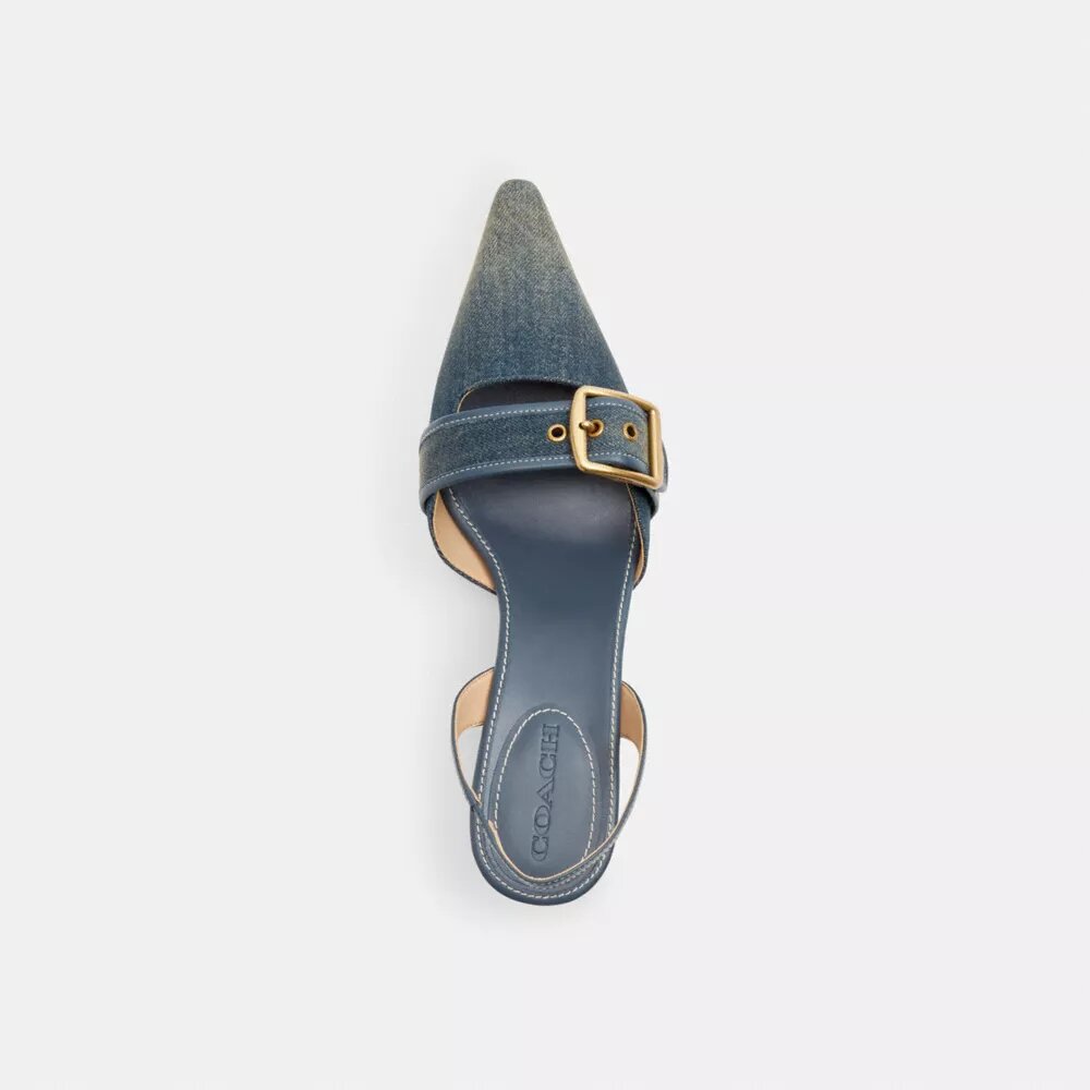 Margot-slingbacks i sliten denim