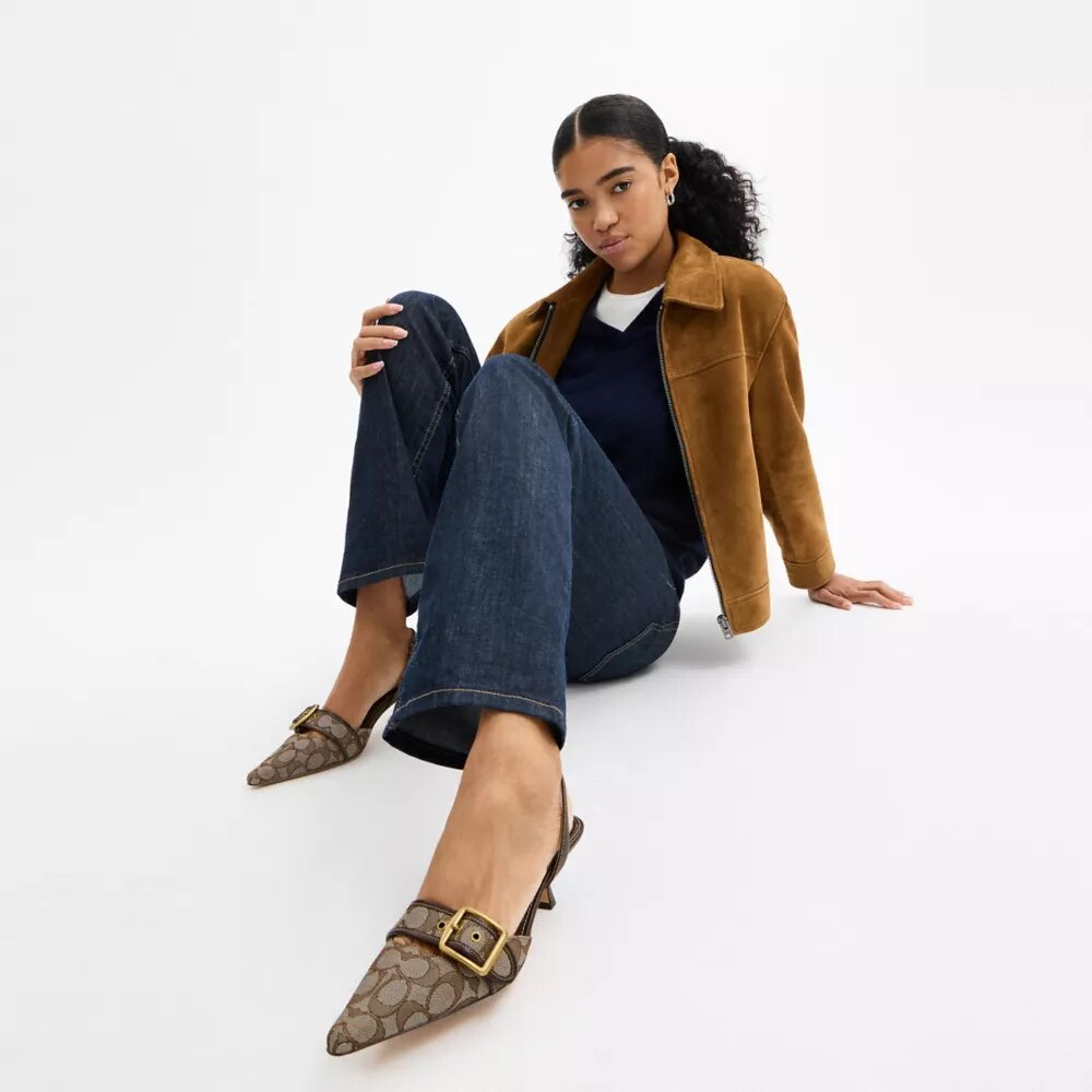 Margot-slingbacks i vår signaturjacquard