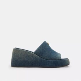 Marie-platåsandaler i sliten denim